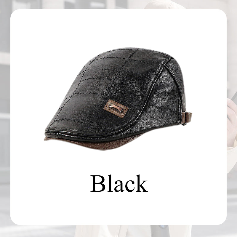 š„Give the elders a warm winteršPlush leather beret