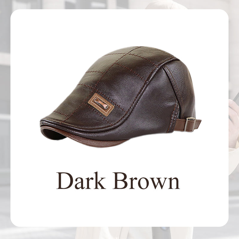 š„Give the elders a warm winteršPlush leather beret