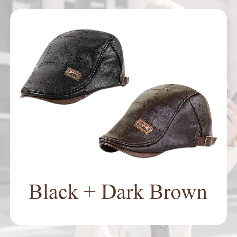 š„Give the elders a warm winteršPlush leather beret