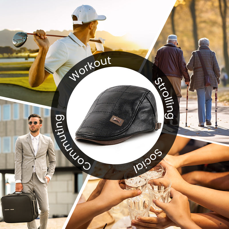 š„Give the elders a warm winteršPlush leather beret