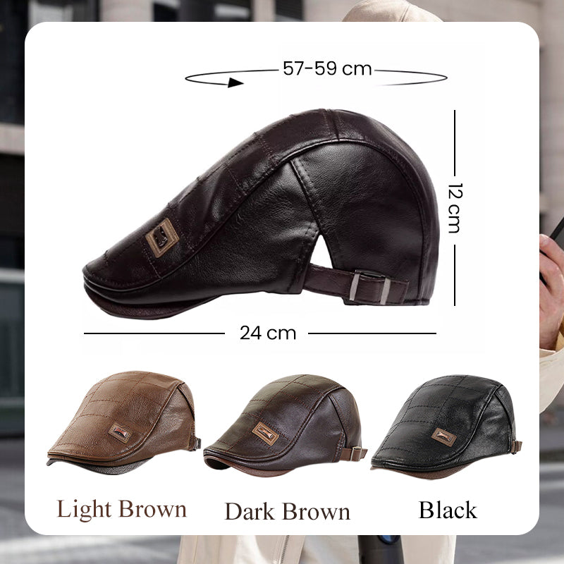 š„Give the elders a warm winteršPlush leather beret