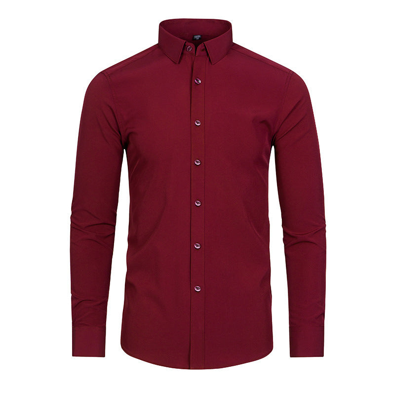 Men's Silky Wrinkle Resistant Solid Color Stretch Shirt🔥💕(BUY 2 FREE SHIPPING)