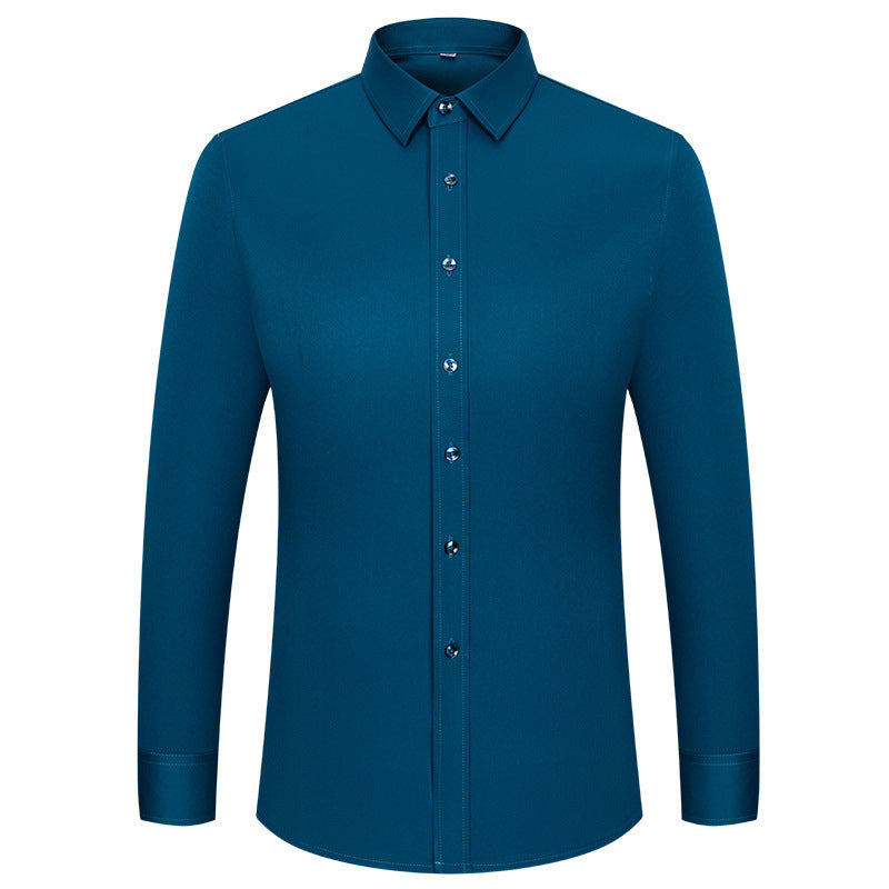 Men's Silky Wrinkle Resistant Solid Color Stretch Shirt🔥💕(BUY 2 FREE SHIPPING)
